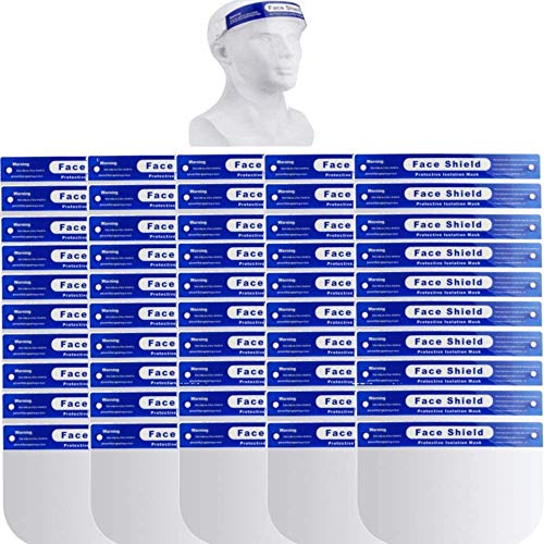 240 Pack Safety Face Shield, All-Round Protection Headband with Clear Anti-Fog Lens, Lightweight Transparent Shield with Stretchy Elastic Band (240)