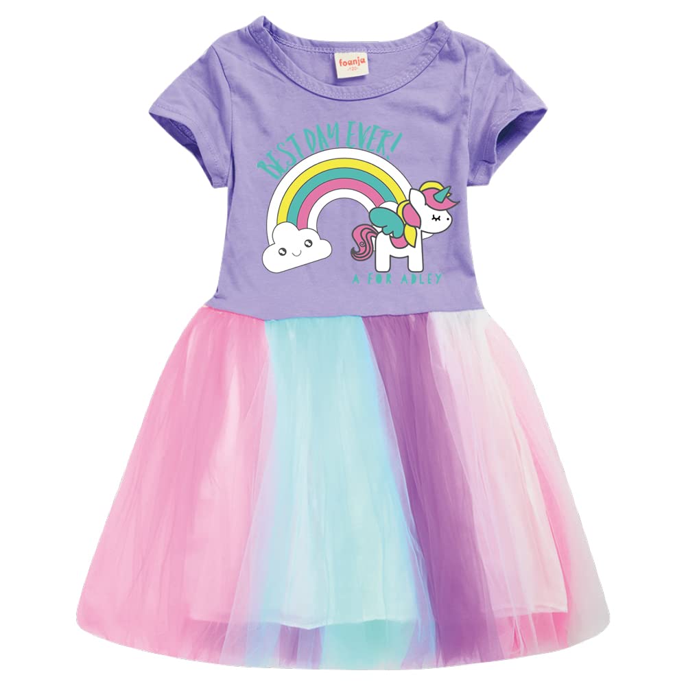 A For Adley Girls Party Dress Rainbow And Horse Prints | Desertcart BAHRAIN