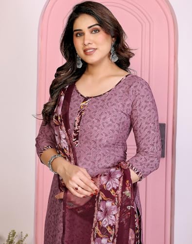 Image of Priyashi Women Unstiched Crepe dress materials | Crepe Salwar Suit for women with dupatta | suit material for women unstitched