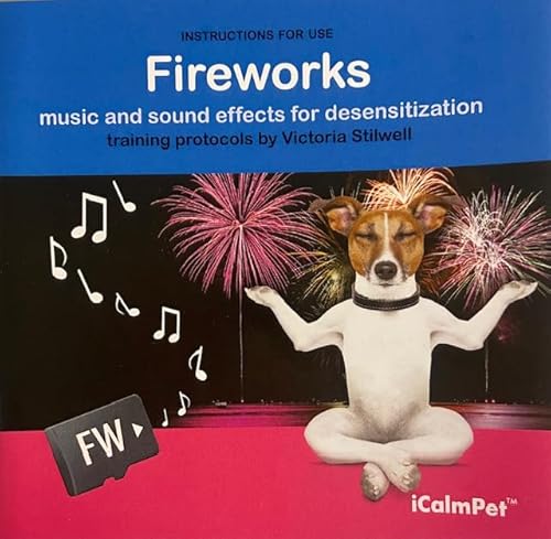 iCalmPet | Through a Dog's Ear: Fireworks | Training Program by Victoria Stilwell | Micro SD Sound Card | 1-hr | Clinically-Tested Music and Sound Effects for Treatment of Firework Phobia