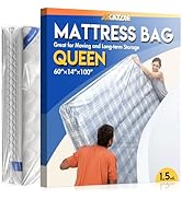 Plastic Mattress Bag for Moving Storage, Waterproof Mattress Cover, Mattress Protector for Moving...