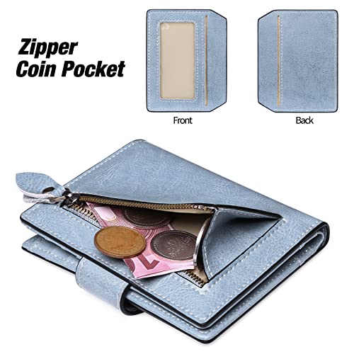 Image of FALAN MULE Small Wallet for Women Leather Bifold Compact RFID Blocking Small Womens Wallet