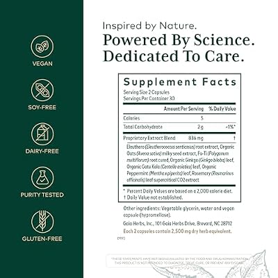 GAIA HERBS PRO Cognitive Formula - Brain Health & Blood Flow Support Supplement* - Circulation Support Supplement* with Fo-TI Root, Ginkgo Leaf, Gotu Kola Leaf - 60 Liquid Phyto-Caps (30 Servings)