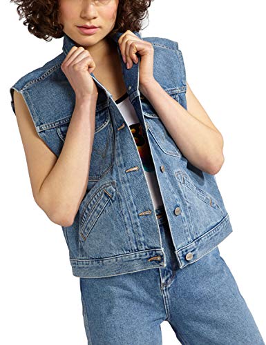 Wrangler Women's Retro Vest Kabel Denim Jacket in Blue in Size Small