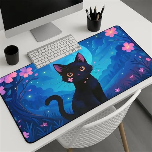 Mouse pad gaming XXL duradera y cómoda de diseño floral para jugadores de PC y portátil