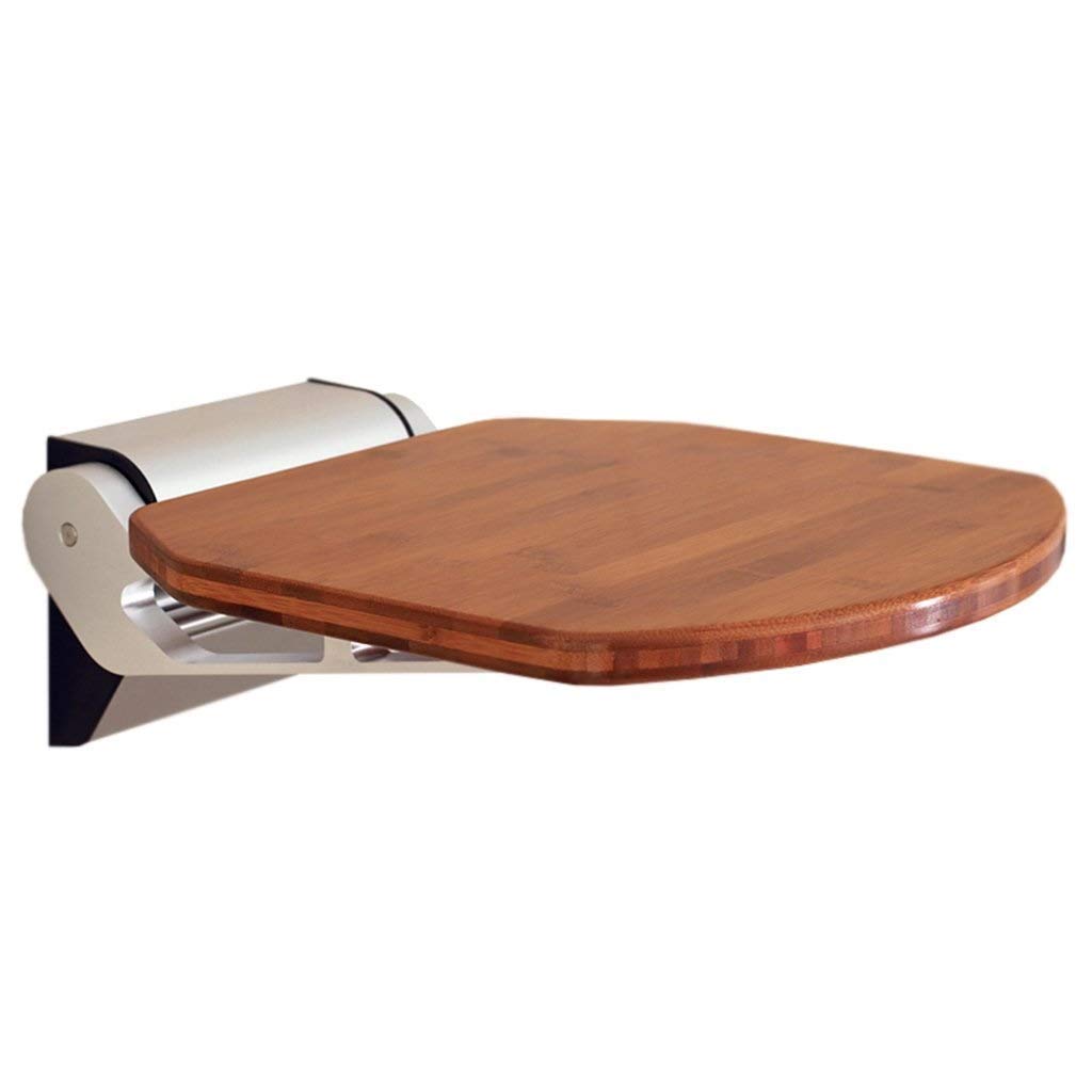 Chaise de salle de bain pliante murale en bambou et acier inox CHEWYNP