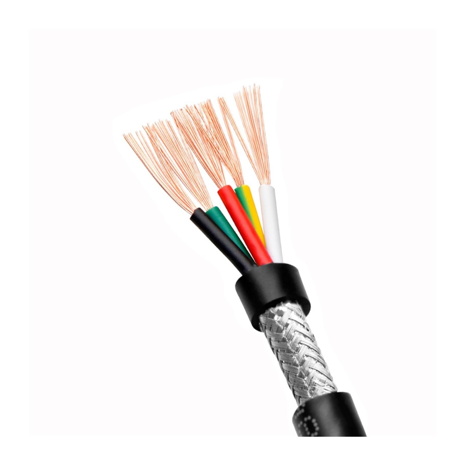 Ekranowany kabel sygnału sterującego RVVP o długości 50 m, 2-8-rdzeniowy drut miedziany z PVC | Drut miedziany z PVC 17/18/20/22/24/26AWG, przewód audio, izolacja PVC,(5CORES_22AWG 0.3MM2)