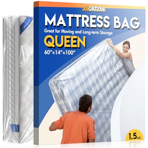 Plastic Mattress Bag for Moving Storage, Waterproof Mattress Cover, Mattress Protector for Moving...