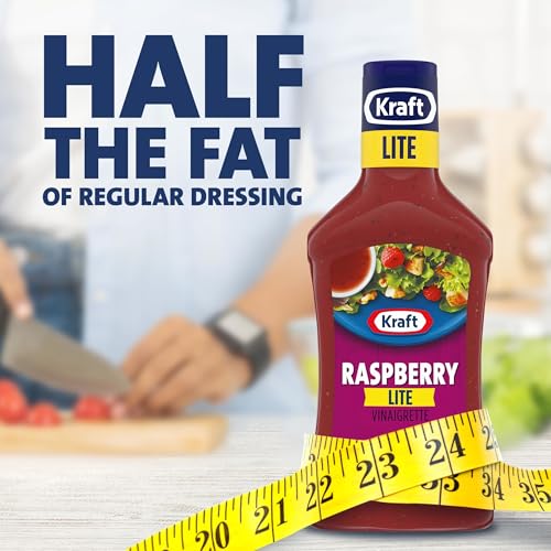 Image of Kraft Lite Vinaigrette, Raspberry, 16 fl oz Bottle | 80% Less Fat, No Artificial Dyes, 30 Calories, Fruity Raspberry & Red Wine Vinegar, an Excellent Dressing