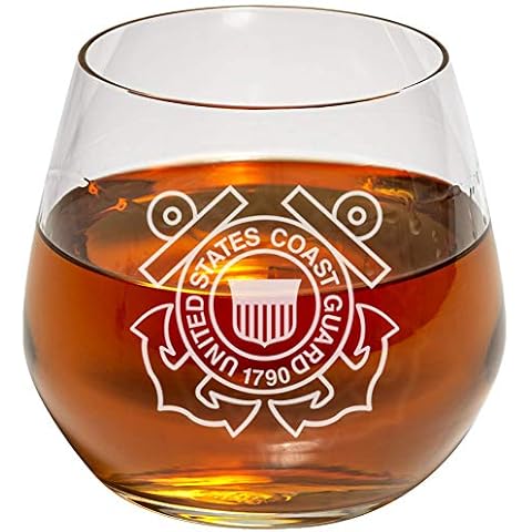 Coast Guard Whiskey Glasses (Set of Two) – Coast Guard Engraved Speakeasy Rock Glass - Gifts for Bourbon Lovers - Coast Guard Present for Retirement, Graduation, Birthday – Coast Guard Home Décor Cover