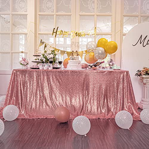 Kirsooku Pink Sequin Tablecloth Glitter Sparkly Iridescent Shimmer For Rectangle Tables 60 X 102 Table Covers Decorations For Birthday Party Halloween Decor Supplies Event Wedding #TOP29