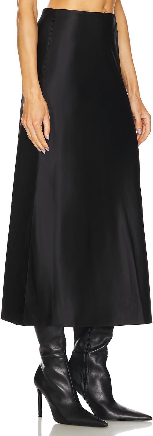 Aigeman Womens Elegant Silk Satin Maxi Skirt Elasticized High Waist Mermaid Fall Satin Skirts for Wedding Guest 469 - Image 2