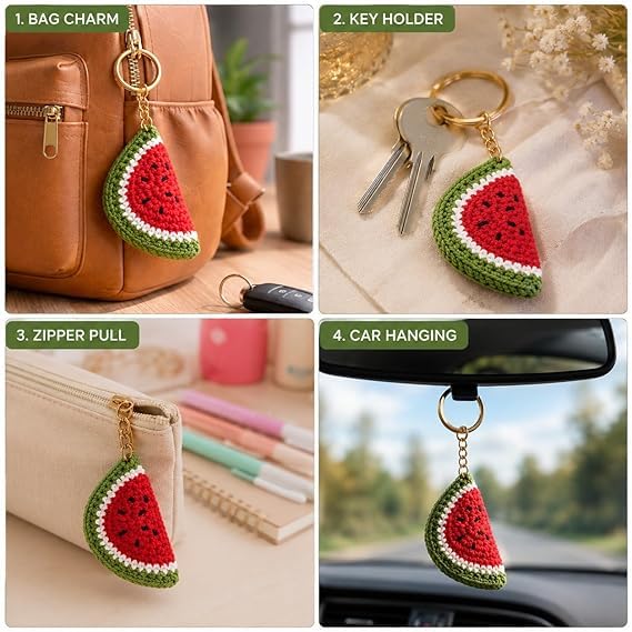 Image of Handmade Crochet Sunflower Keychain for Women & Girls, Cute Yellow Flower Key Ring Charm, Soft Yarn Knitted Gift, Bag Charm, Car Key Holder, Aesthetic Handmade Floral Accessory