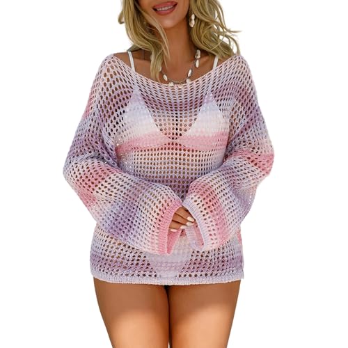 Haut en tricot creux respirant et doux, pull de plage épaules dénudées