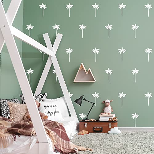 Vinilos decorativos blancos con diseño de palmera 24 pcs miniatura 2