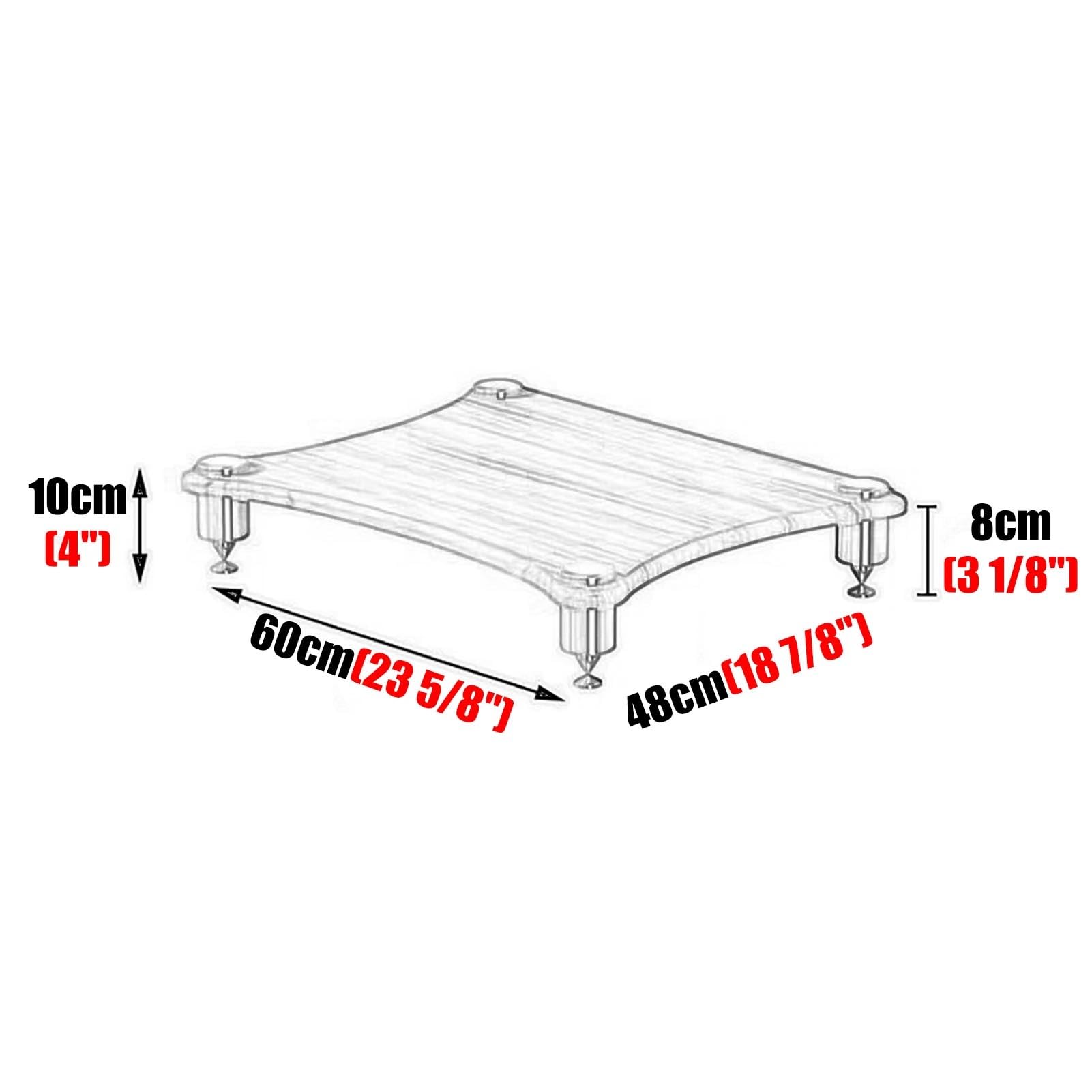 Mobile a 4 ripiani per TV e console di gioco, scaffale aperto per stampanti e giradischi, design in legno naturale, versatile supporto multimediale