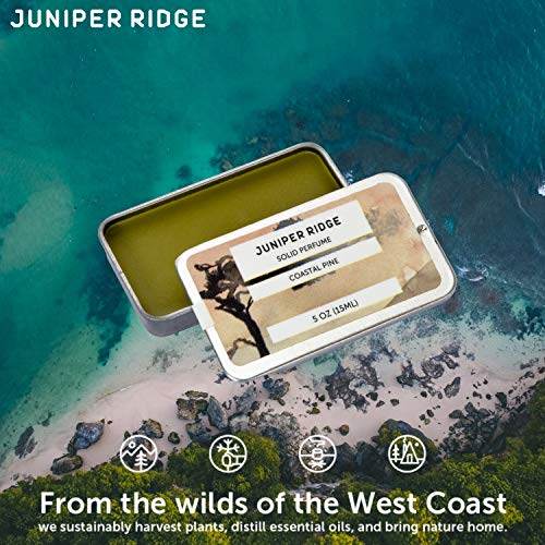 Juniper Ridge Coastal Pine Solid Perfume | Wild-Harvested Essential Oil Blend | Unisex Fragrance | Travel Friendly | 0.5 Oz Tin #TOP3