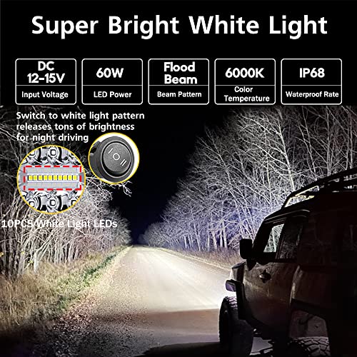 Nibright 4 Inch Rgb Led Pods Light Bar For Truck [1600 Colors Rgb + Pure White] [App Control] Color Changing Chase Strobe Light Bar For Truck Utv Atv Suv Off Road Ford Jeep #TOP6