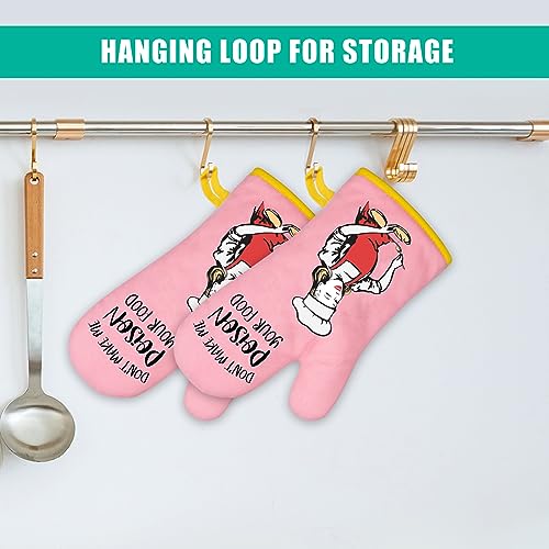Miracu M006-OM-DONT MAKE-2 Funny Oven Mitts, Fun Pink Oven Mitt Set thumb #4