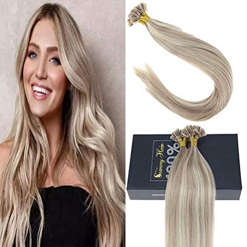 Sunny #18/613 Dark Ash Blonde Highlights Blonde,Pre Bonded U Tip Keratin Human Hair Extensions,14inch 0.8g/strandg/pack