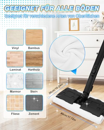 WOKEEPOW 4+4 Stück Universal Dampfreiniger Mikrofaser Ersatztücher für Handdampfreiniger, Tücher für Dampfreiniger Ersatzbezüge Zubehör Microfiber Cloth (Groß + Klein)