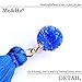 Me&Hz Fashion Blue Earrings Dangle Drop Royal Blue Tassel Earrings for Women Sapphire Blue Fringe Druzy Studs Bohemian Statement September Earrings Birthday Party Jewelry Gift
