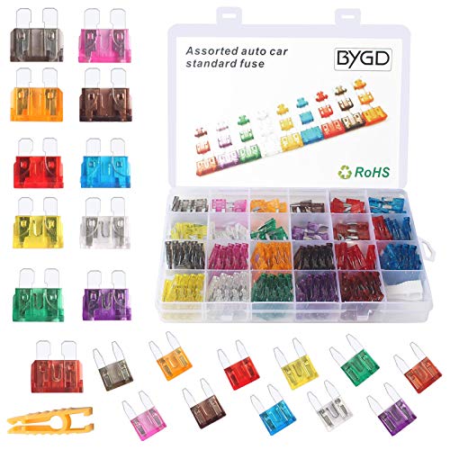 BYGD 240 pièces Assortis Voiture Fusible à Lame voiture, Standard & Mini 2A/3A/5A/7,5A/10A/15A/20A/25A/30A/35A/40A Fusibles Mecanique automobile vec extracteur de fusibles Cover