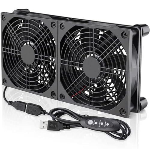 Ventilateur d'ordinateur USB double 12 cm pour refroidir les box internet et PC - 2