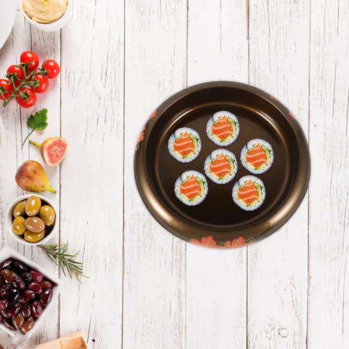 Plato japonés redondo para sushi de plástico pequeño miniatura 7