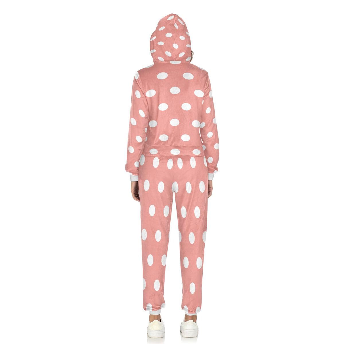Conjunto deportivo de 2 piezas para mujer, diseño de lunares abstractos, manga larga, con lunares