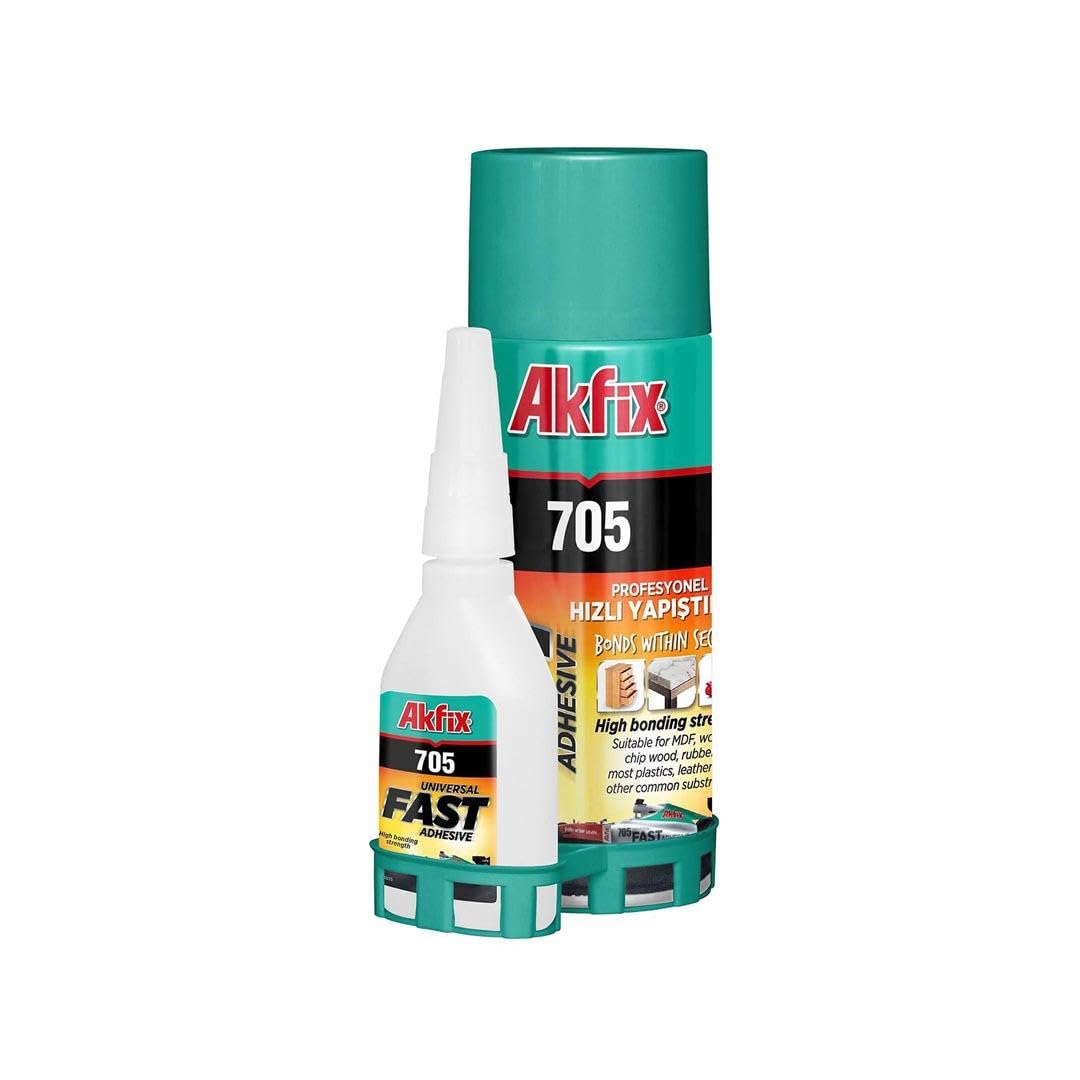 Akfix Transparent Fast Adhesive Ca Glue 200 Ml [Clear Super Glue Adhesive And Accelerator Spray]