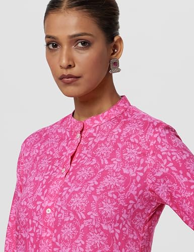 Image of BIBA Women Cotton Straight Printed Suit Set