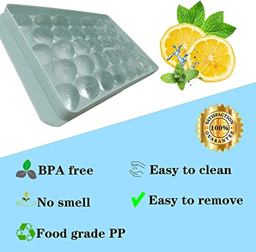 Image of Homeybiz ice Cube Trays for Freezer ice Trays for Freezer ice Cube Silicone Ball Ice Cube Trays (Set of 2),aSphere Ice Ball Molds & Square Ice Cube Maker for Whiskey, Cocktails Reusable Flexible Trays