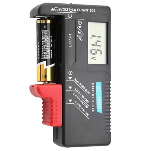 Nartel® LCD Digital Battery Tester Volt Checker Multi Size for AA AAA C D 9V 1.5V Button Cell Batteries (Requires No Battery to Operate)