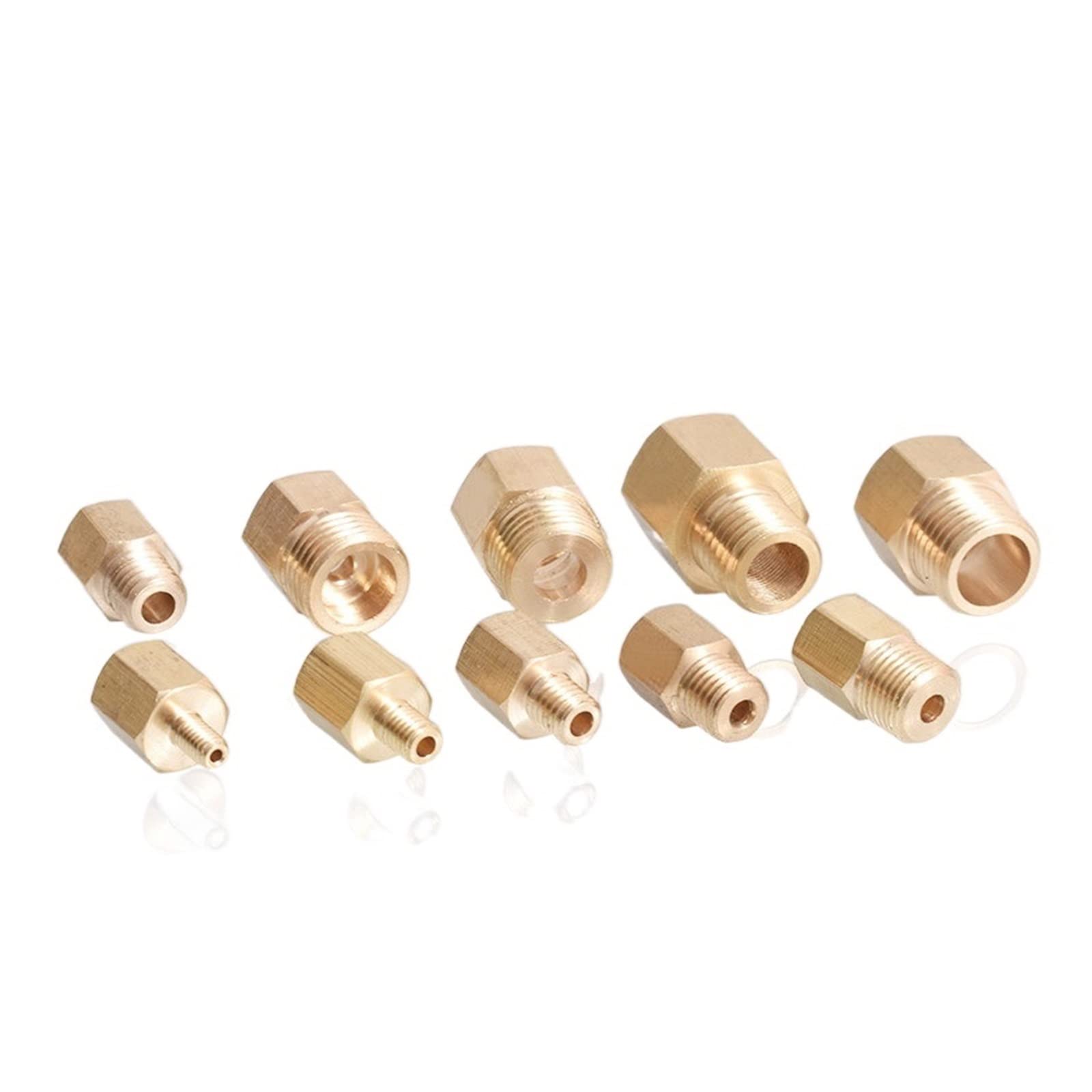 3-teiliges Messing-Reduzierstück-Set – M8, M10, M12 Innen Auf 1/8″, 1/4″, 3/8″ BSP Außen – Für Manometer & Rohre