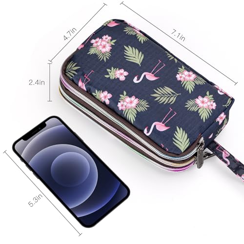 Image of BIAOTIE Large Capacity Wristlet Wallet - Women Printed Nylon Waterproof Handbag Clutch Purse