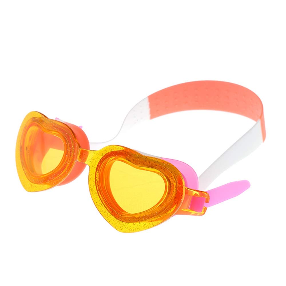 Gafas de natación Gafas Gafas de natación para niños Lente HD Antivaho Ajustable Forma de corazón de Dibujos Animados Lindo Sudoración