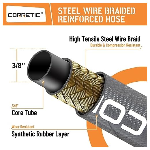 Corretic 3/8" Pressure Washer Hose, 50FT