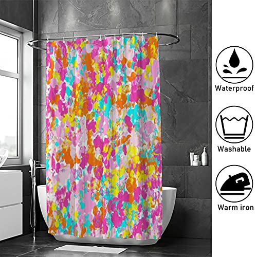 Rideau de douche abstrait multicolore lavable en machine 168 x 183 cm