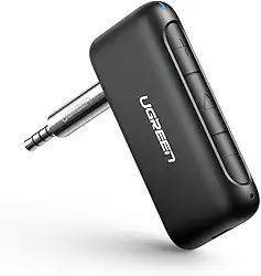 UGREEN Receptor Bluetooth para carro portátil sem fio Bluetooth 5.0, adaptador de áudio auxiliar de 3,5 mm, microfone embutido para música, casa, sistema Hi-Fi, alto-falante, fones