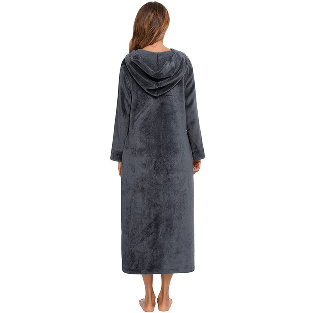 Peignoir en peluche zippé pour femmes - Peignoir doux et chaud - Pyjama décontracté - Vêtements de détente