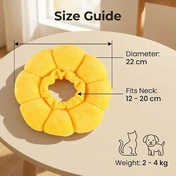 Collerette pour Chat Design Tournesol Collier Elisabethain Doux Protection pour Chats Après Operation Anti Lechage Anti Puces Protection Cou Reglable pour Petits Chats Confortable et Respirant - 2