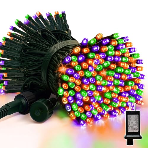 LAMPHOME 66ft Halloween Decorative Mini Lights, 200 LED Brown Wire