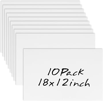 10 Pack 18 x 12 White Corrugated Plastic Sign Blank Board Double Sided for Garage Sale, Rent, Birthday Party, Guidepost Decorations