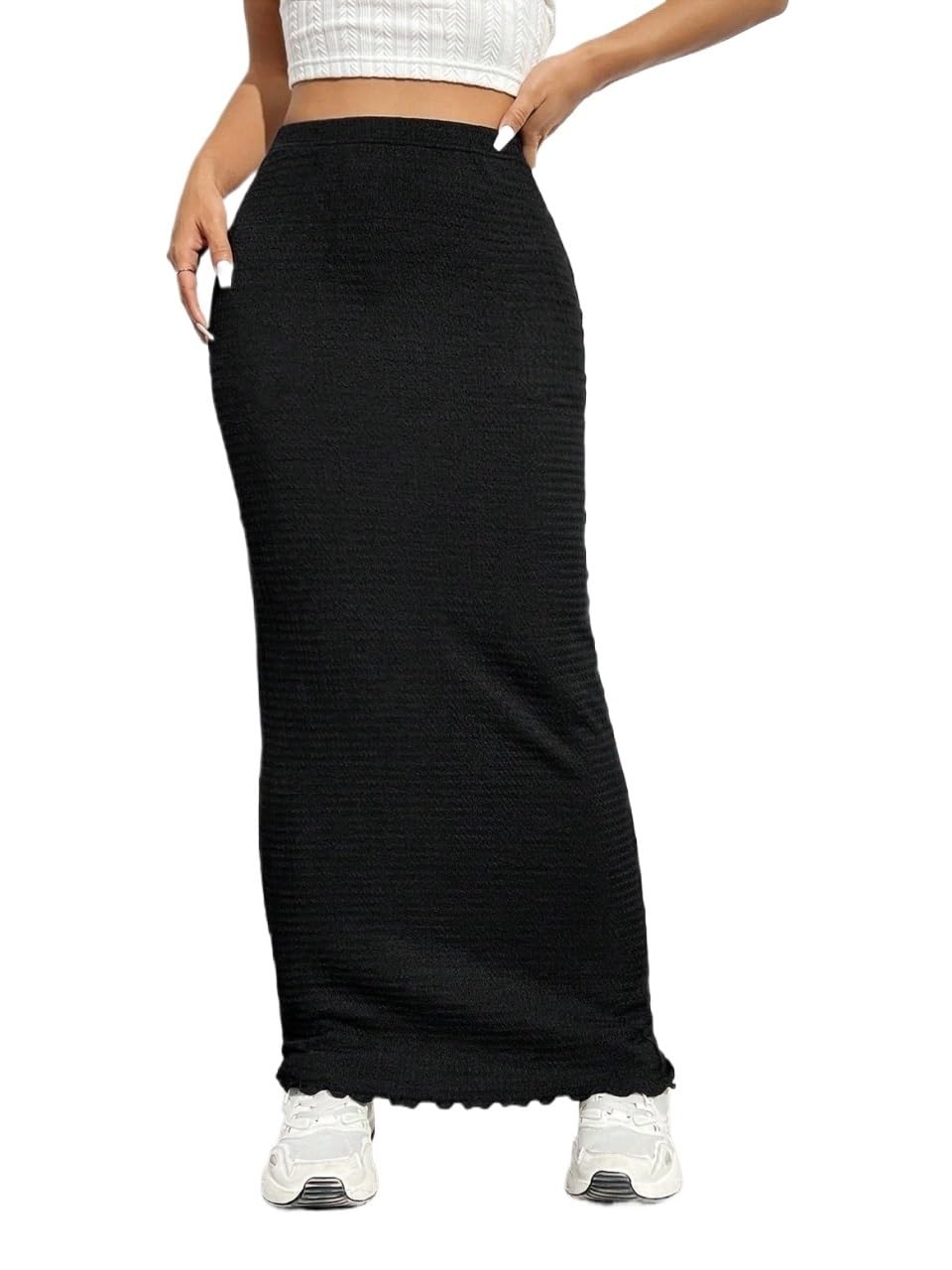 Casual Skirt for Women Womens Casual Solid Pencil Skirt Trendy