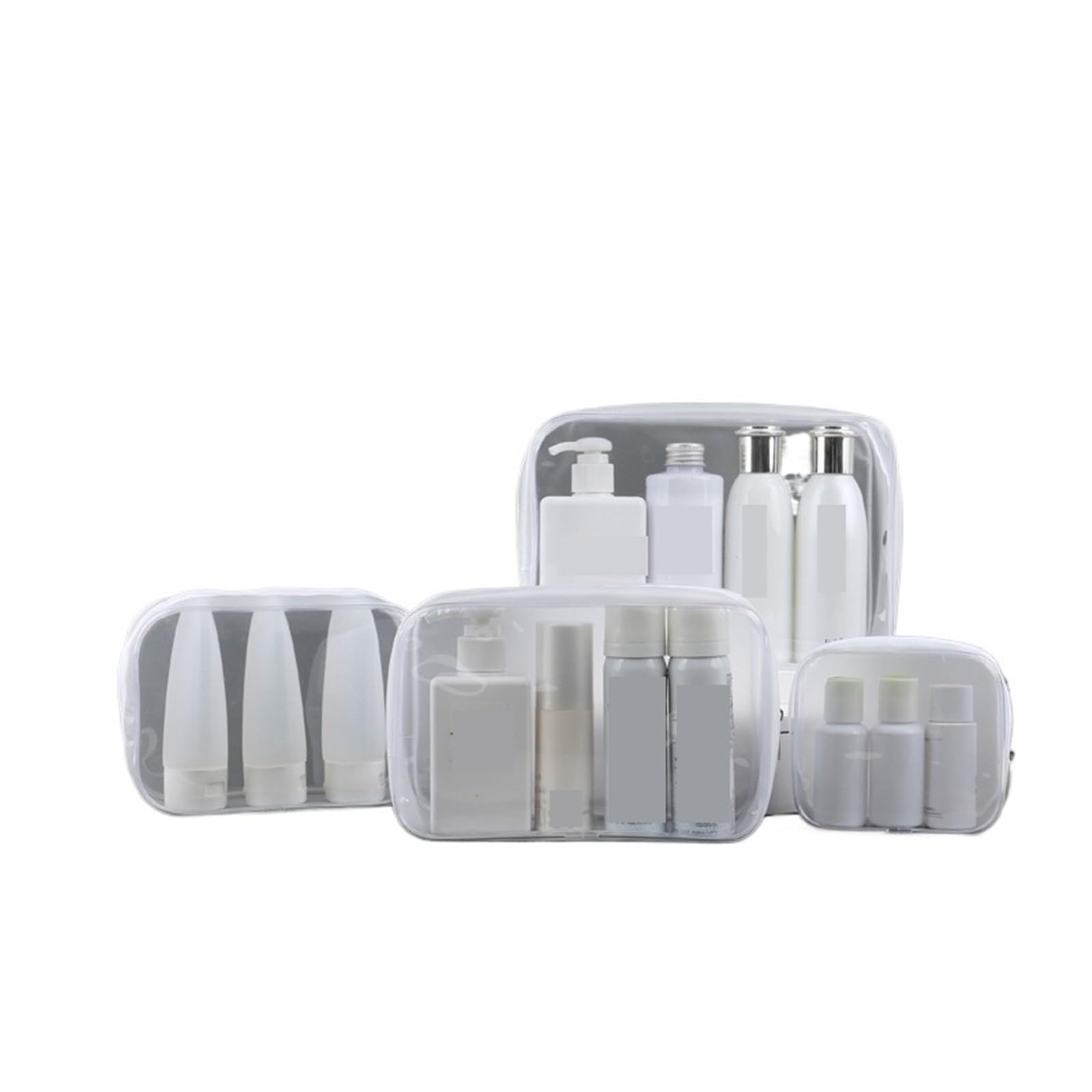 Beauty Trasparente da Viaggio Borsa cosmetica Trasparente in PVC, Borsa da Bagno, Borsa da Viaggio, Borsa Multifunzione, Borsa cosmetica, Scatola degli Attrezzi(Gray Group)