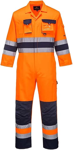 Portwest Nantes Hi-Vis Coverall, Size: S, Colour: Orange/Navy, TX55ONRS