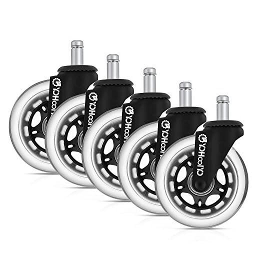 YOHOOLYO 5Pcs Ruedas para Sillas de Oficina 11x22mm Ruedas de Repuesto Caster Silencioso Rolling y Seguro para Cualquier Piso