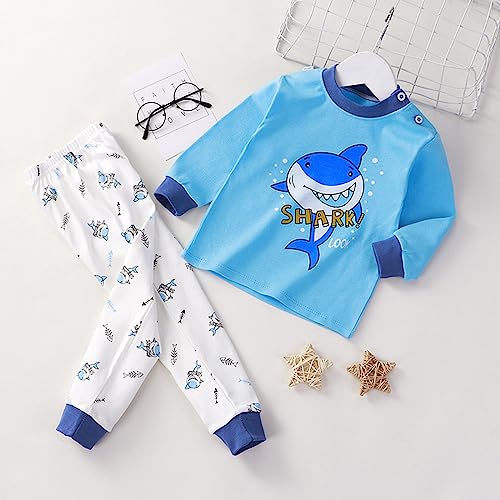 Toddler Boys Girls Soft Cotton 𝐏ajamas Set Long Sleeve 𝐒leepwear with Pants Baby Cute Cartoon 𝐍ightwear Infant Tracksuit2
