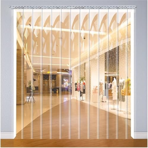 Kit de puerta de vinilo de PVC resistente, cortina de plástico industrial para almacén y cámara fría, resistente a los arañazos, solución duradera de 120 x 250 cm para control de temperatura